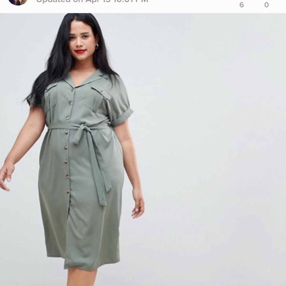 ASOS Curve New Look Button Down Dress Size 18